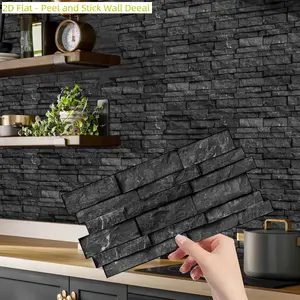 18/36 Peelable Wall Stickers, Vintage Style Kitchen Decor Accessories, 2D Brick Pattern, Oil Resistant Easy Clean, Peel And Stick Wallpaper Designs