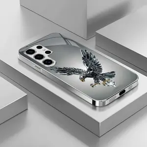 Suitable for [Galaxy S24 Ultra] Light luxury crystal eagle pattern and scorpion glass electroplated mobile phone case, exquisite and gorgeous 995