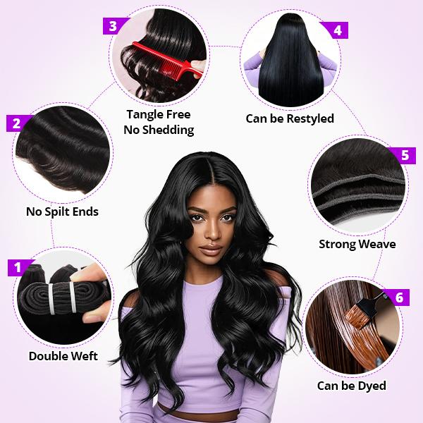 2x6/4x4 Lace Closure With Bundles 15A Grade Body Wave Bundles With Closure Virgin Human Hair extensions For Women 2x6/4x4 Lace Closure With Bundles 15A Grade Body Wave Bundles With Closure Virgin Human Hair extensions For Women