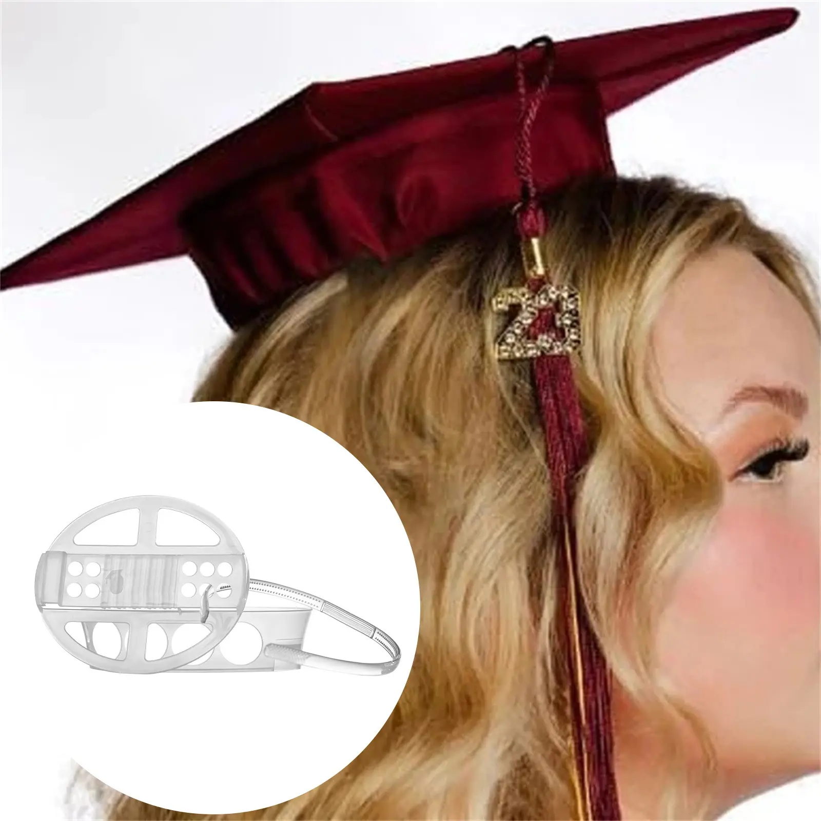 Graduation Cap Headband Insert Clear Cap Stabilizer Fixer for Perfect Hair Fit Graduation Ceremony Essentials