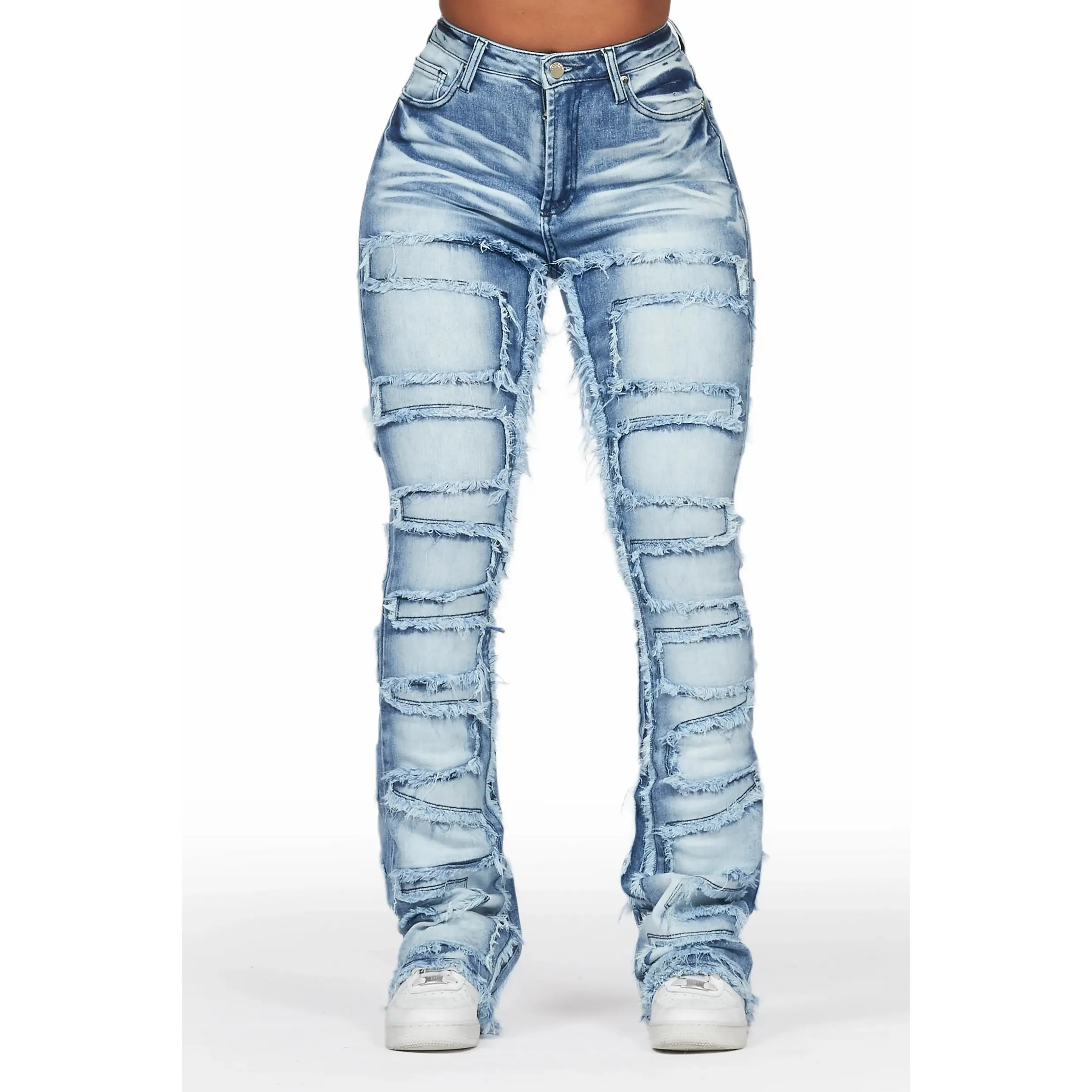 Zariyah Med. Wash Stacked Flare Jean Zariyah Med. Wash Stacked Flare Jean