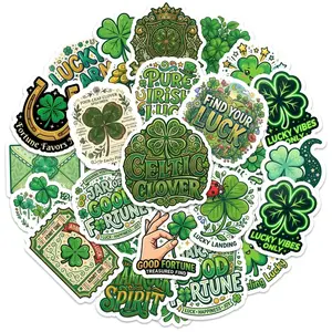 20pcs 4 Leaf Clover Stickers Pack Perfect for Decor and Crafts Ideal for Home and Office Use High-Quality Adhesive Stickers