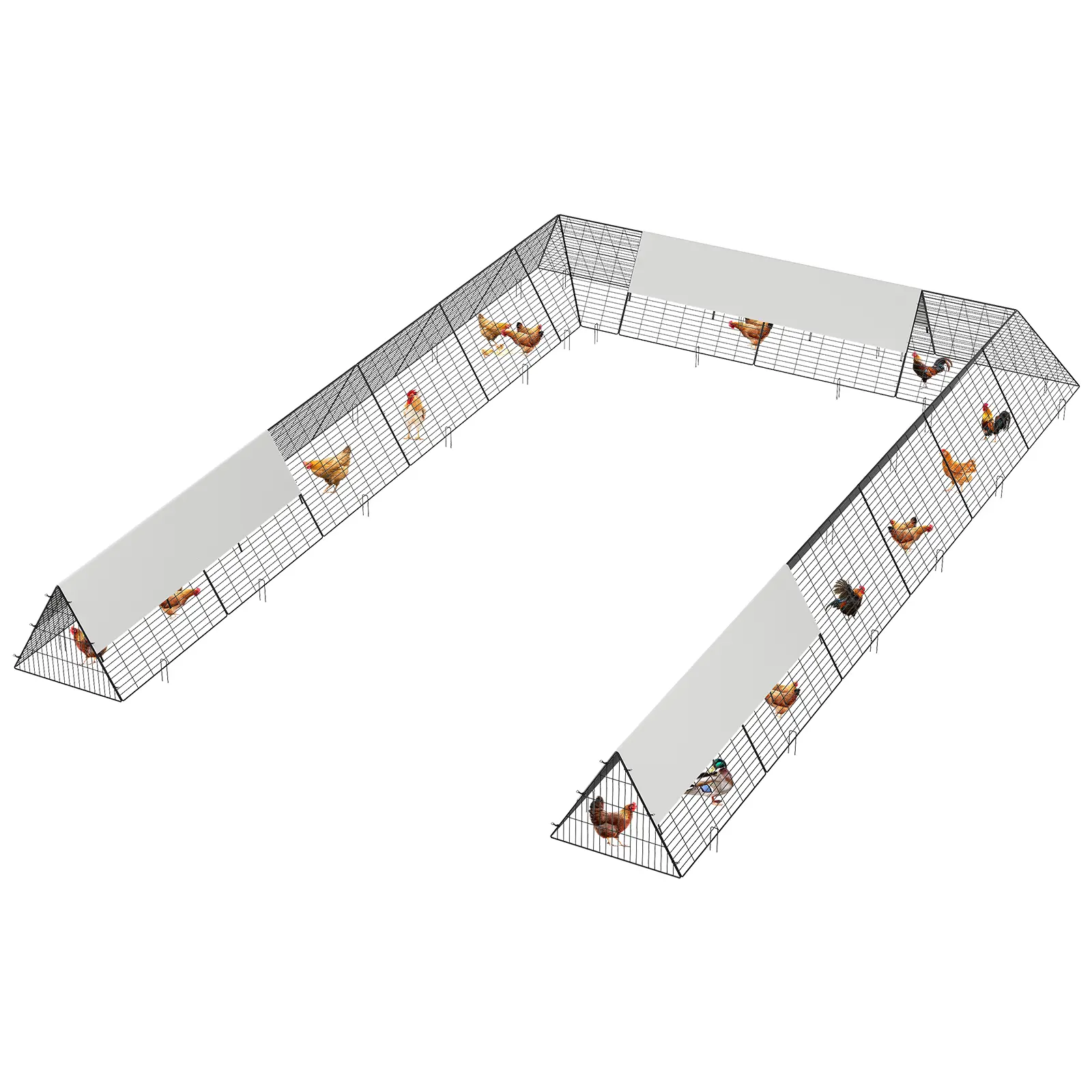 Heavy Duty Metal Chicken Tunnel with Weatherproof Cover, Large Modular Outdoor Chicken Run for Backyard & Garden, Predator-Proof Poultry Tunnel for Chickens/Ducks/Rabbits, Easy Assembly, Customizable Shape, Rust-Resistant, 236"
