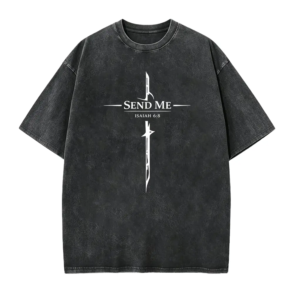 Isaiah 6:8 Shirt Christian T-Shirt Send Me Bible Verse Tee Faith Apparel Jesus Shirt Religious Gift Christian Clothing
