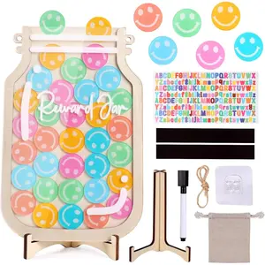 Jar, Smiley Faces Jar with Colorful Letter Stickers, for Potty  Tool,  Chore Chart and Classroom Behavior