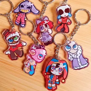 The Amazing Digital Circus Acrylic Keychain 2 Side,Pomni Jax Ragatha Gangle Kinger Zooble Keychain,Bag Accessories,Key