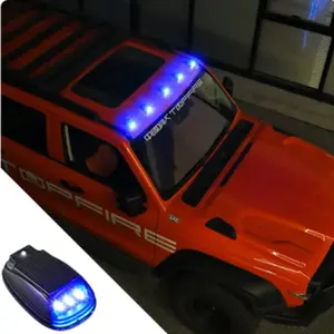 5pcs solar powered LED cab roof lights, RGB night Alerting lights, hood neon lights,roof reminder lights, atmosphere lights, for decorating environmental lights in cars, trucks, and SUV