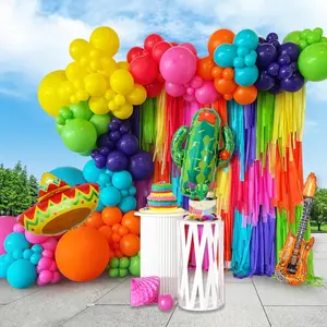 Mexican Fiesta Party Decorations 134 Pcs Fiesta Balloon Garland Arch Kit Cactus Sombrero Guitar Balloons For Taco Twosday Birthday Decorations Baby Shower Carnival Cinco De Mayo Party Supplies