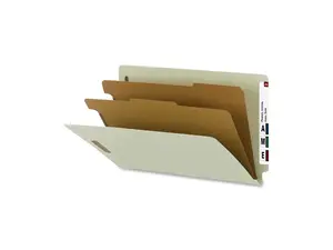 Smead Classificatn Folders Lgl Recycled 2 Div 10/BX GY Green 29802
