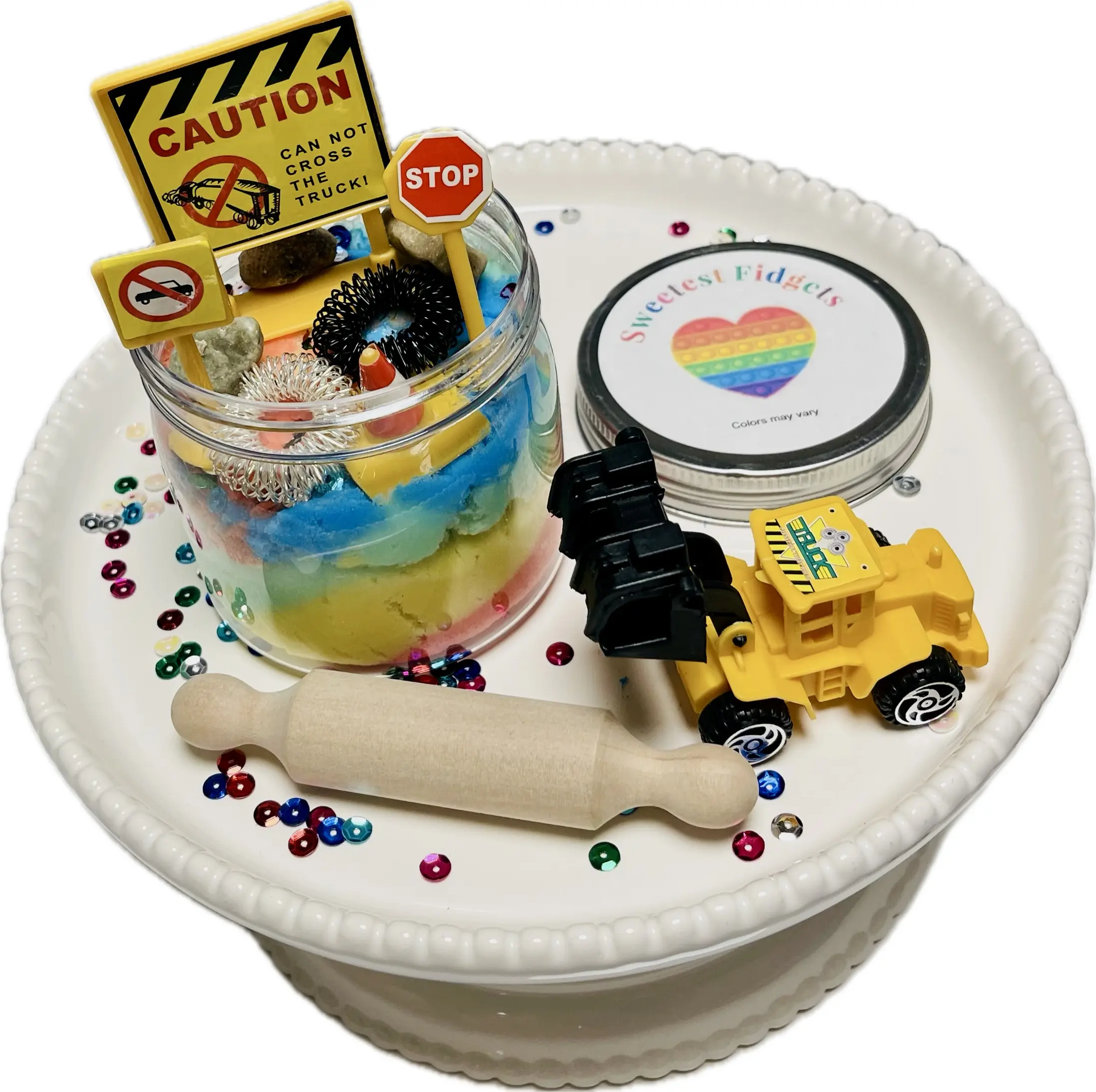 SF unscented cloud slime small batch in construction theme with slime roller