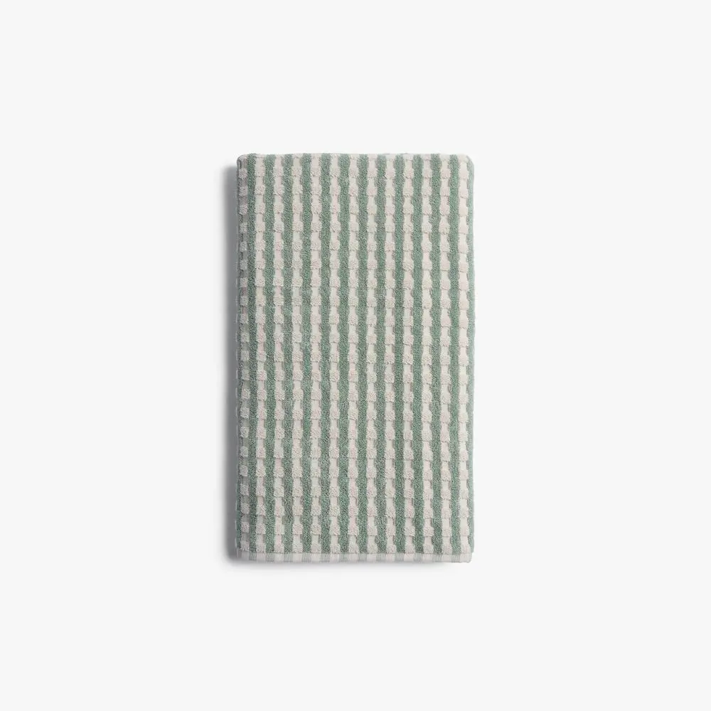 Terry Check Bath Towel Jade - Parachute