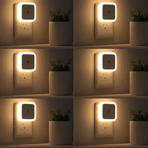 LED Night Lights Plug into Wall, Plug in Night Light, Dusk to Dawn Nightlight Led Night Lights for Bedroom, Bathroom, Hallway Warm White