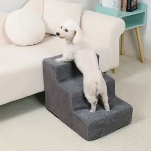 Pet Dog Stairs for Small Dogs, Puppy, Teddy Poodle Climbing Ladder, Removable Washable Sponge Steps, Bedside Sofa Riser, Home, Pet Furniture Accessories