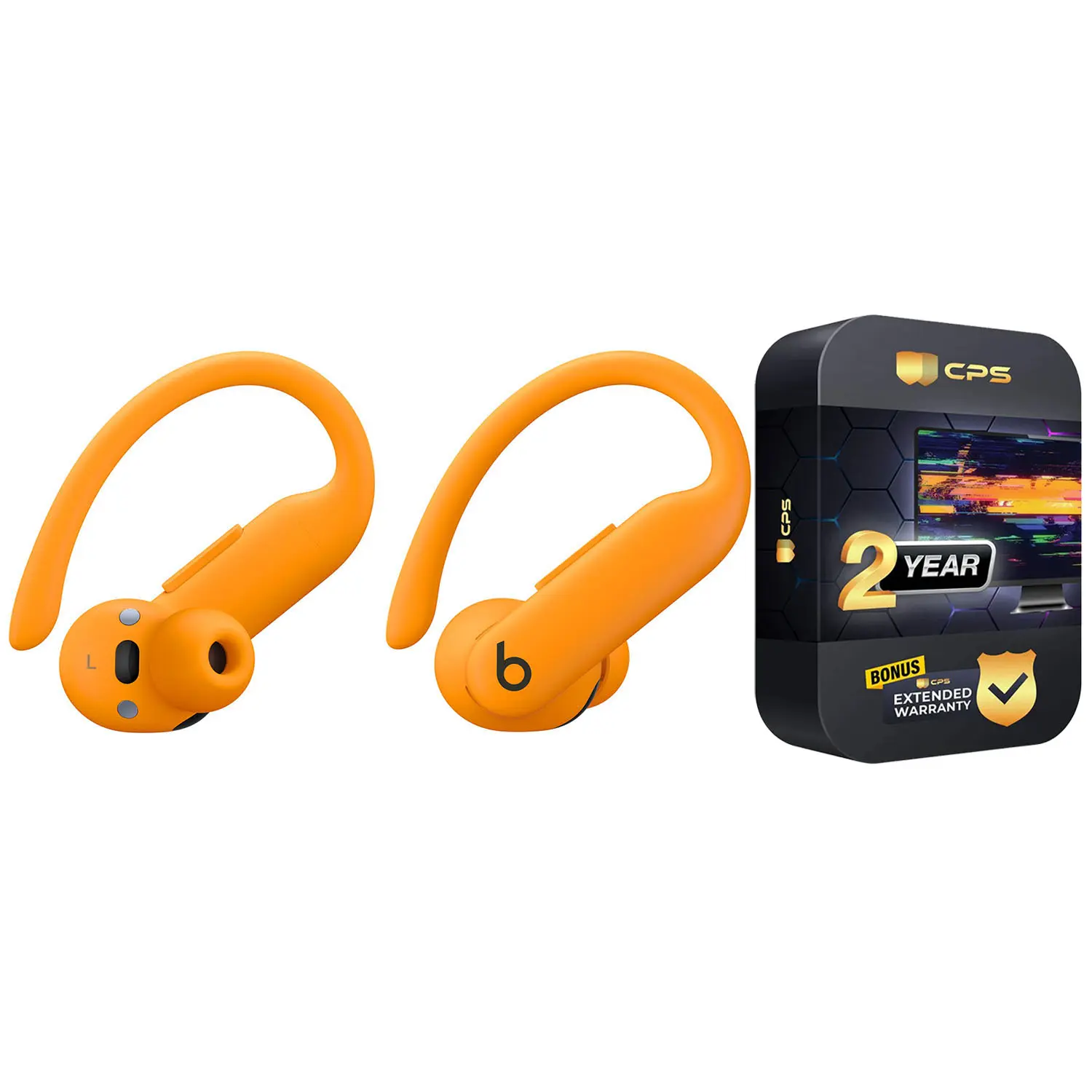 Beats Powerbeats Pro 2 Bluetooth Wireless Noise Cancellation Earbuds with 2 Year Extended Warranty Bundle - Electric Orange