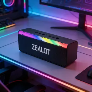 ZEALOT Bluetooth Speaker, RGB Rhythm Lights, 20W HIFI Stereo, IPX4 Waterproof, 3000mAh Playtime, Multi-Modes for Fitness, Hiking &amp; Gift.