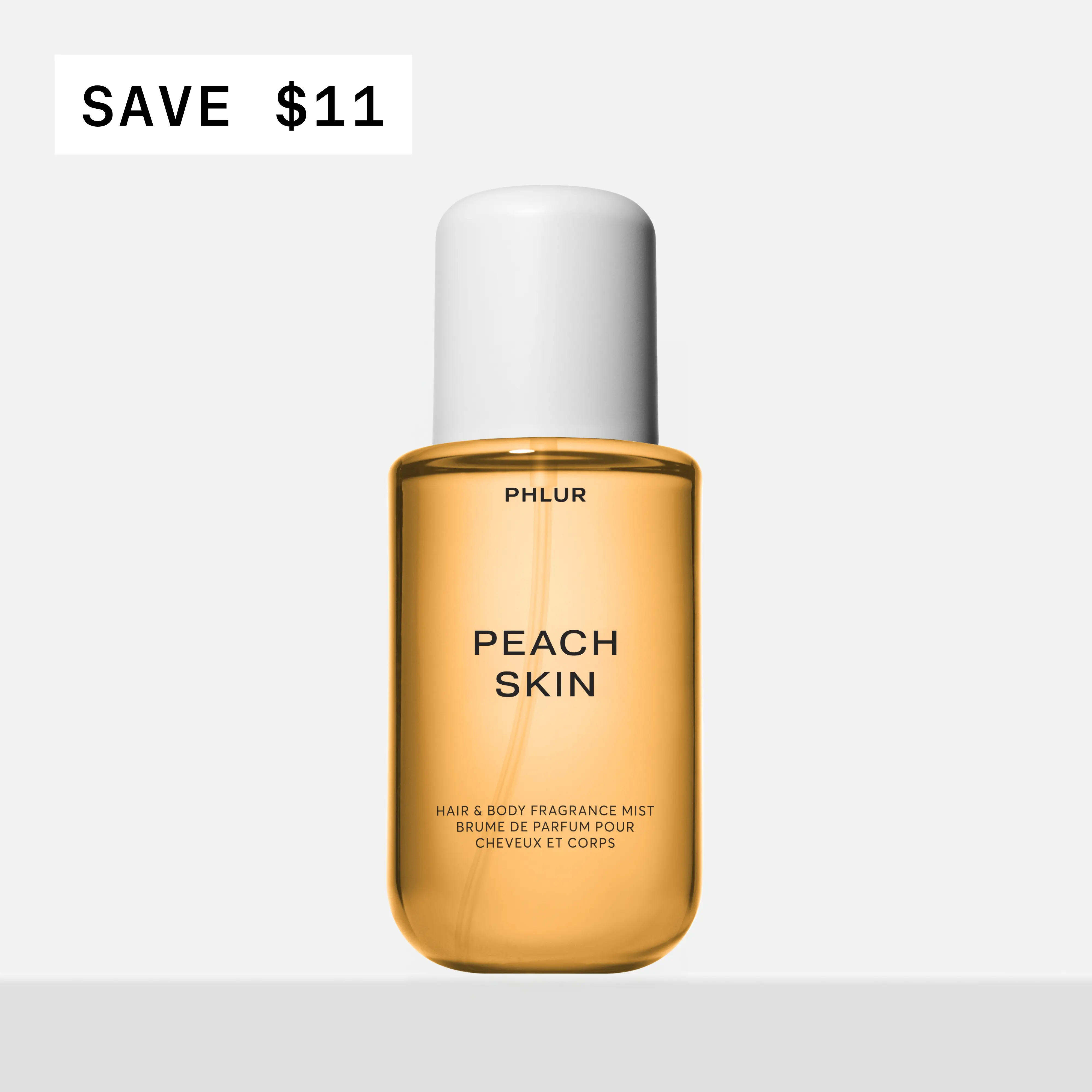 PHLUR Peach Skin Body Mist - Full Size Hair & Body Fragrance Mist with Peach, Plum, White Freesia & Sandalwood (8 fl oz)