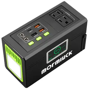 Mormluck Portable power bank, with USB Ports, Multiple Sockets and Led Light, For IPhone,Laptops lpads, Cameras,Camping and Emergency Use,  solar digital  display charger power bank