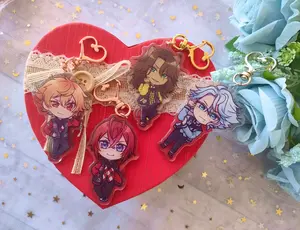 TWST Wonderland - Keychain - Ace Trappola, Riddle Rosehearts, Leona Kingscholar & Azul Ashengrotto