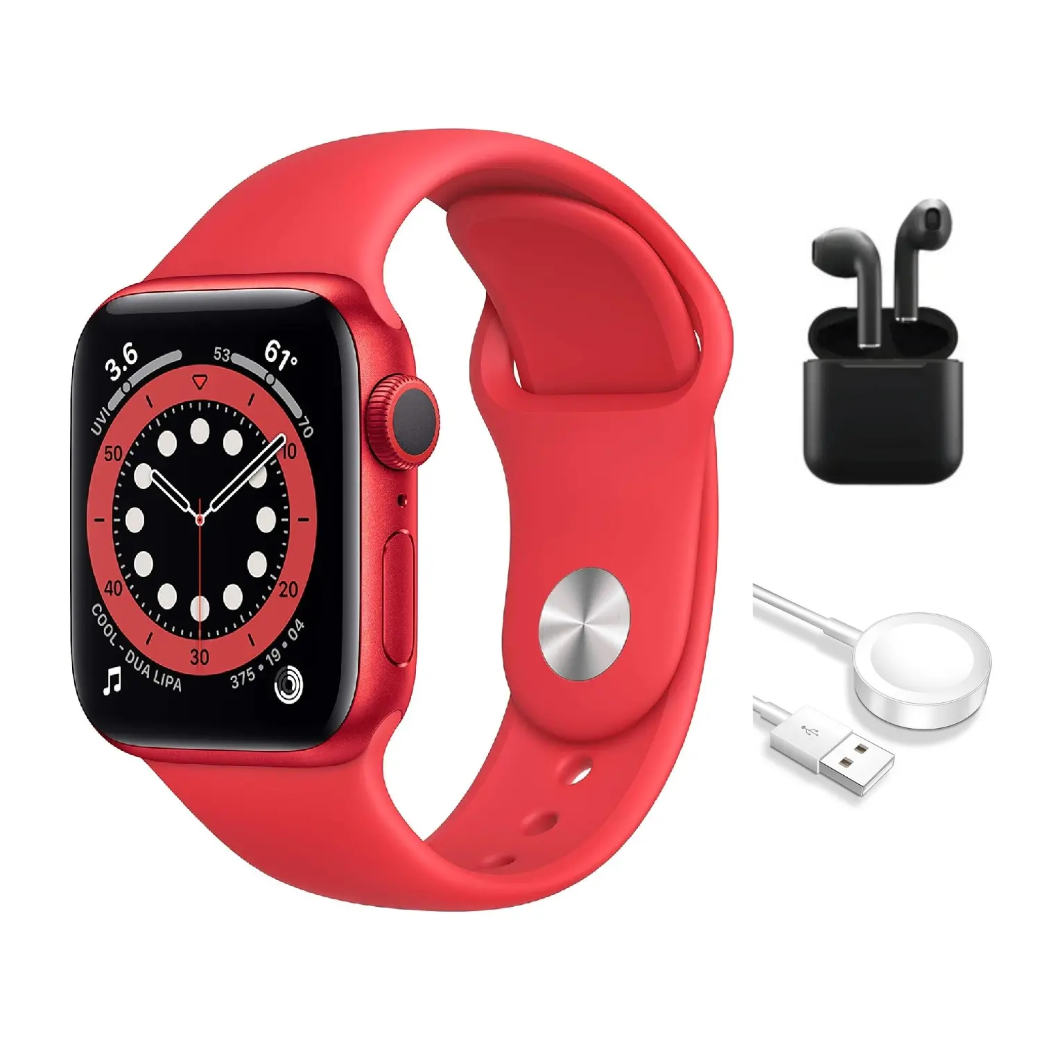 Refurbished Apple Watch Series 6 Aluminum (GPS Only, No Cellular) Excellent Condition with Wireless Earbuds & 1 Year Warranty