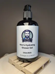 Nutra Body Care Men's Hydrating Shower Gel Urban Myth 12 oz Coconut Olive Sunflower Aloe Organic Cleanser