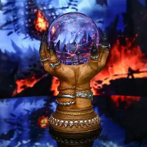 Gothic Handheld Plasma Crystal Ball Light, Lightning Effect, Touch Activated Mystery Sphere, Witch Theme Decor, Halloween Table Accent, Home Decor Light