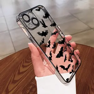 Bat Pattern phone case For iPhone 17 Promax 16 15 14 13 12 11 Plus using TPU electroplating material protect the camera from falling It is an ideal choice for gifts