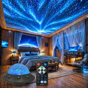 USB-Powered Aurora LED Projector Night Light/Atmosphere Bedroom Night Light/USB-Powered Multicolor Aurora Projector/No Remote Control for Light Adjustment, Very Suitable for Parties, Stages/Living Rooms/Offices/Bedrooms/Game Rooms/Christmas Light