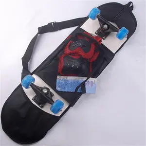 Skateboard Storage Bag, Dual Fold Mesh Pouch, Thickened Shoulder Backpack Cover, Universal Net Bag for Outdoor Activities