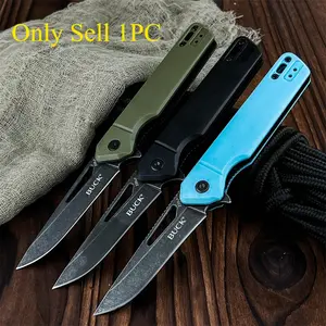 Three folding knives in different colors, featuring 5Cr13MoV steel blades and nylon fiber handles, these folding knives are ideal for various outdoor scenarios, practical tools for camping, fishing, and hiking, Survival Gear
