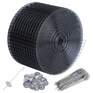 Solar Panel Bird, 6in X 100ft Critter Guard with 60pcs Stainless Steel Fasteners, PVC Coated Mesh Roll Kit Ties for Pigeon Deterrent, Bird, Squirrel Proof