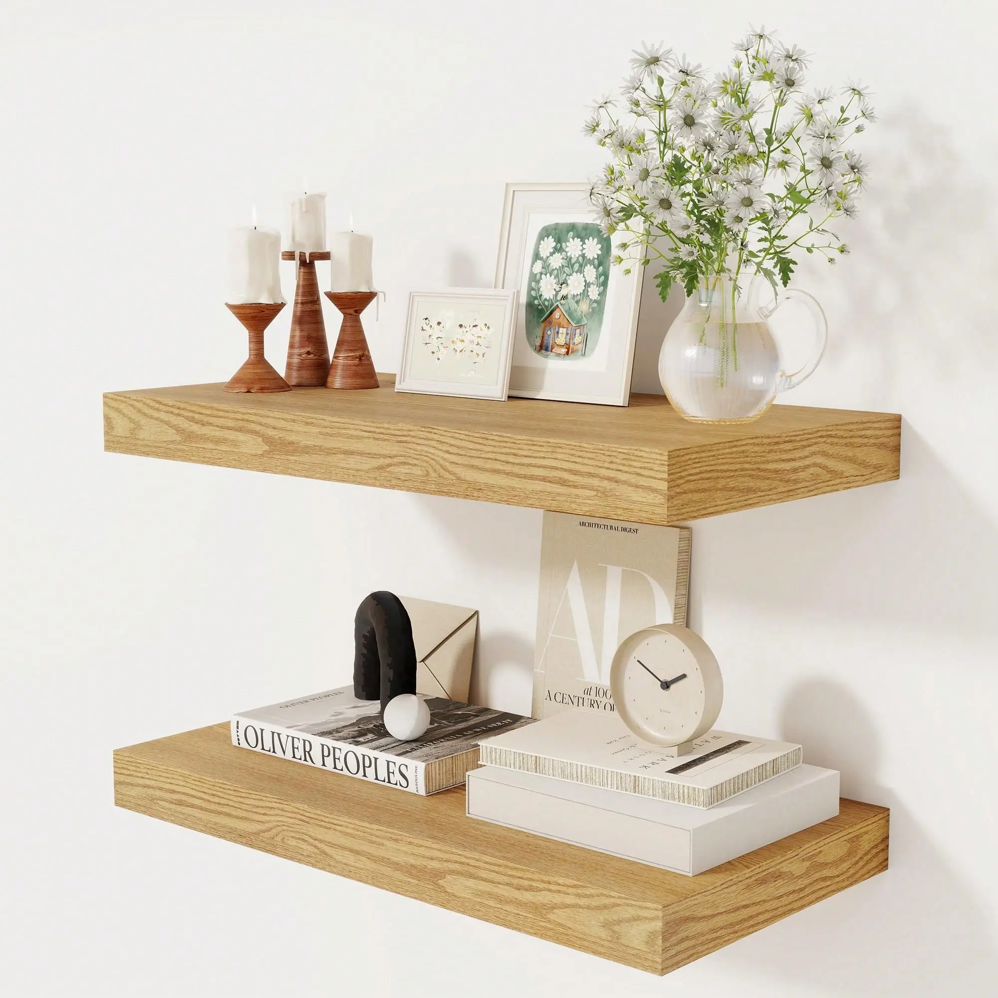 24 X 12 Floating Shelves, 2 White Floating Shelves, Bathroom, Bedroom 2 White Floating Shelves, Rustic Wooden Ledge Estantes Flotantes De Pared Wall Unit