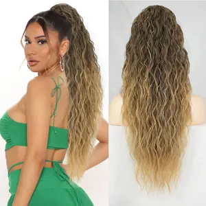 【Flash Sale】HMD 26'' Long Curly Drawstring Ponytail Natural Looking Clip In Ponytail Hair Extension for Black women Synthetic Hairpiece