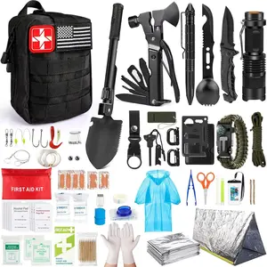 Survival Kit, 275 Pcs Survival Gear First Aid Kit Survival Gear and Supplies Emergency Kit for Earthquake Camping Essentials Supplies, Outdoor Adventure, Hiking, Hunting, Gifts for Men Women