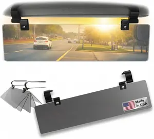 Gray Polarized Car Visor Extender – Anti-Glare Sun Shield | Clip-On | Universal Fit Block | Top Car Accessories for UV Rays