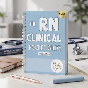 RN Clinical Pocket Guide | Spiral Bound Nursing Reference Book with Clinical Notes, Lab Values, Assessment Reminders, Pharmacology Basics, Bedside Care Tips, Checklists for Nursing Students New Nurses