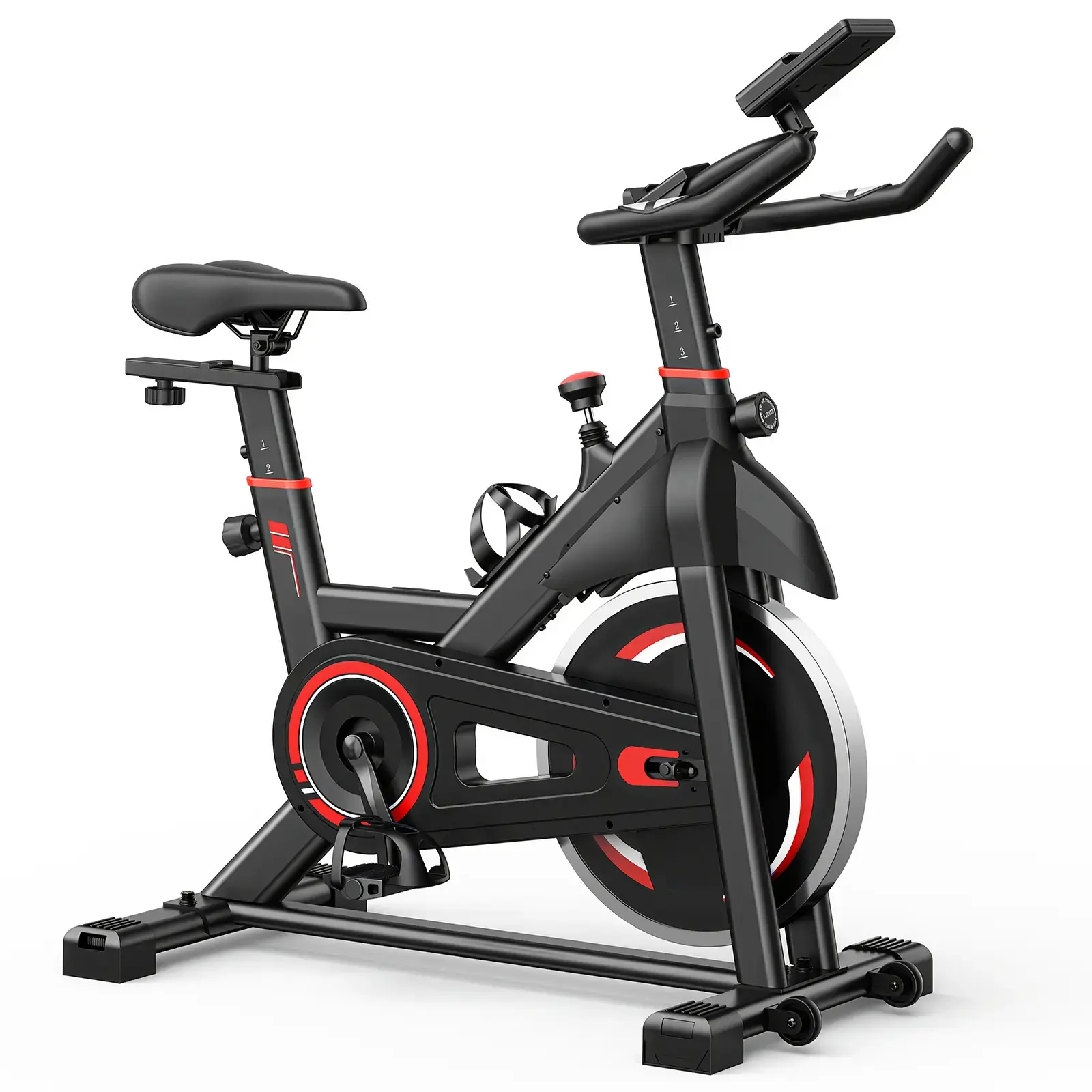 Bluetooth Exercise Bike Cardio Exercise Machine - Quiet Belt Drive, Infinite Resistance Stationary Cycle, 300 lbs Capacity for Home & Apartment Workout
