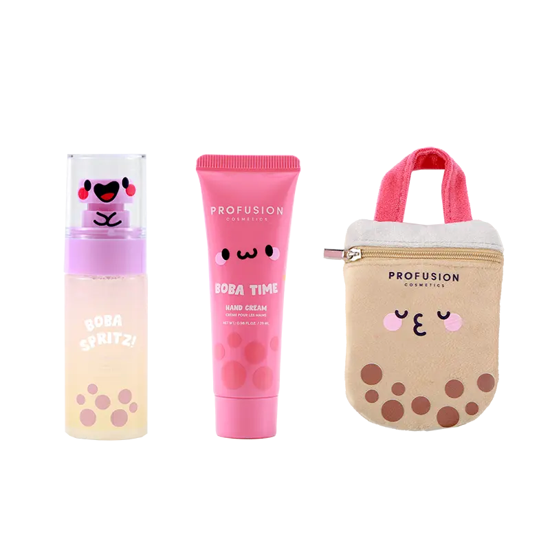 Let's Get Some Boba Body Spritz, Hand Lotion, and Reusable Pouch Set