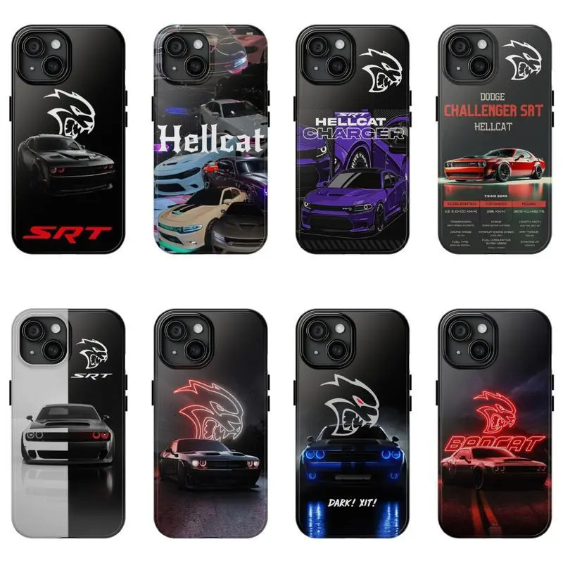 Hellcat Redeye Hard Two-In-One Drop-Resistant Mobile Phone Case Protection, Shockproof For IPhone 17-12, Pro Max, Pro Plus, and Samsung S25 24 23 Safety Case