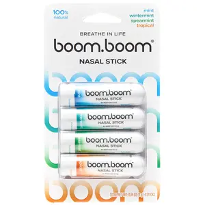 BoomBoom Nasal Stick: Free Your Nose | Featured on Shark Tank | Powerful Essential Oils with Vapor Flow Technology | Breathe In Life