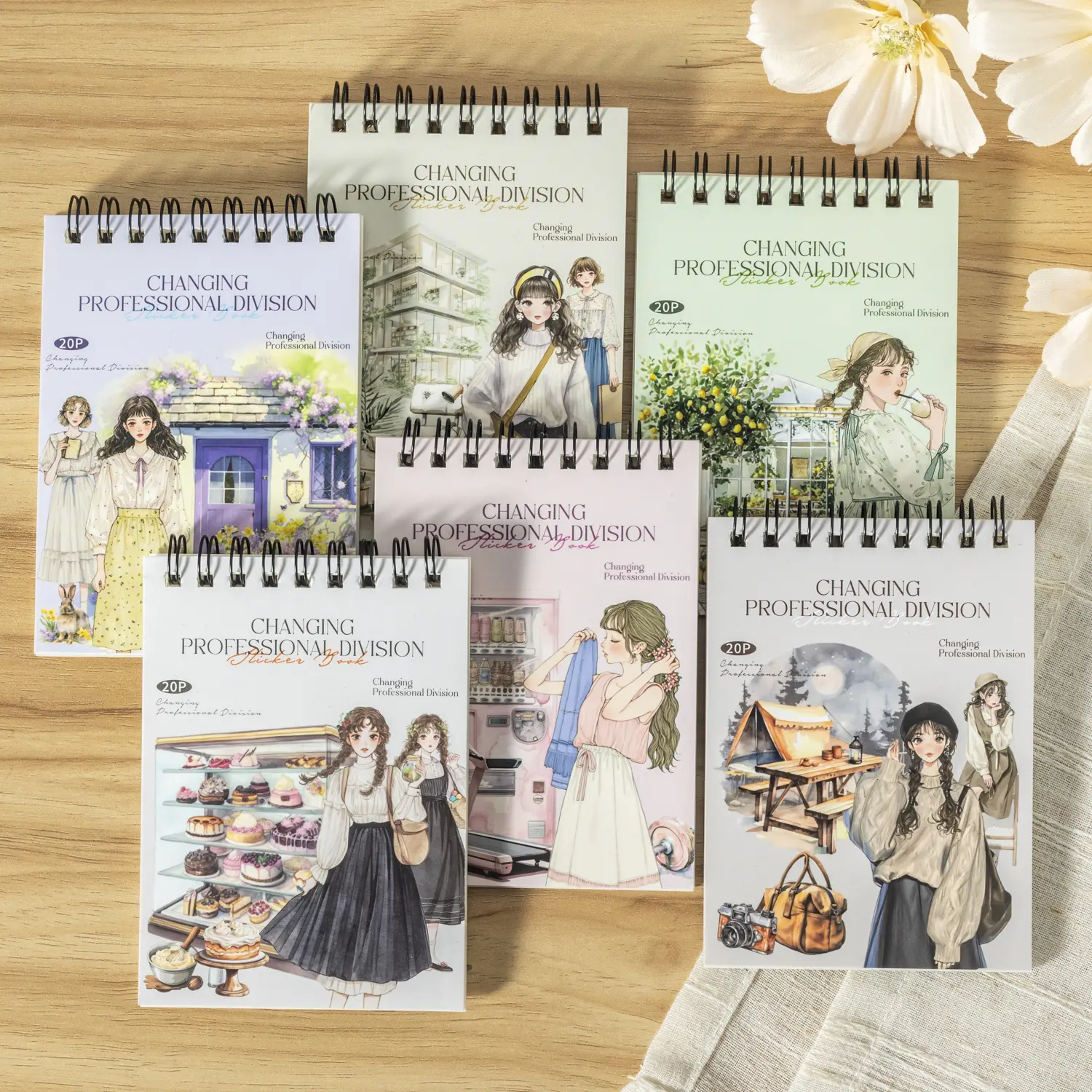 20 sheets, “Versatile Career Advisor” series, career-themed spiral-bound sticker book, decorative stickers, school stationery and office stickers, suitable for notebooks, planners, scrapbooks, self-adhesive, one