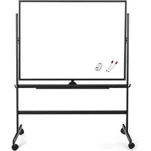32x48 Inches Large Mobile Dry Erase Whiteboard with Rolling Stand - Double Sided Height Adjustable Whiteboard for Office, School-  Frame & Durable Writing Surface (48x32 inches)