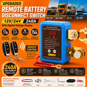 Upgraded 12V/24V Remote Battery Disconnect Switch 240A with Digital Voltage Display, Anti-Theft Kill Switch for Car Truck RV Boat – Easy Install Kit Included #SummerVibes