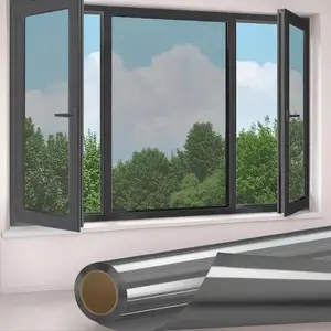 Heat Control Window Sun Shade Film, 1 Set Including Window Privacy Film & Scraper & Watering Can & Towel, Uv Blocking Window Film for Home and Office, Blackout Window Cover