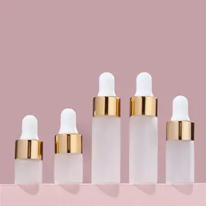 10pcs 1ML 2ML 3ML 5ML Frosted Glass Essential Oil Dropper Bottles, Travel Size Leakproof Containers for Aromatherapy, Skincare, Perfume, Gift
