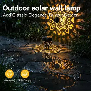 2PCS Solar-Powered Butterfly Projection Lights, Illuminated Novelty Lighting for Exterior Backyard Wall Decor, Outdoor Garden Landscape Security Lamp