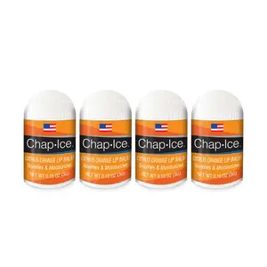 Citrus Flavor - Chap-Ice Mini Lip Balm, 4 count - Made in USA, 0.10 Oz, Push-Up Style, Hydrating Lip Care for Smooth and Soft Lips, Compact Size for Travel, Perfect for Daily Use - 4ct