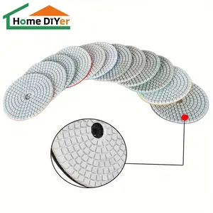 11PCS Diamond Wet Polishing Pads, Stone Polishing Pads Marble Granite Renovation Tile Trimming, 50-6000 Grit Angle Grinder Diamond Polishing Tool