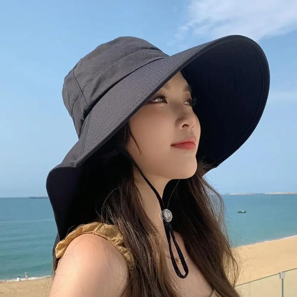 Women's Wide Brim Sun Bucket Hat with UPF50 UV Protection, Breathable Design, Adjustable Chin Strap, Neck Flap - Adult Female Sports & Outdoor Cap for Hiking, Camping, Travel Essentials