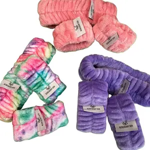 Skincare Head And Wristband Set + Prevents Water Run And Dripping