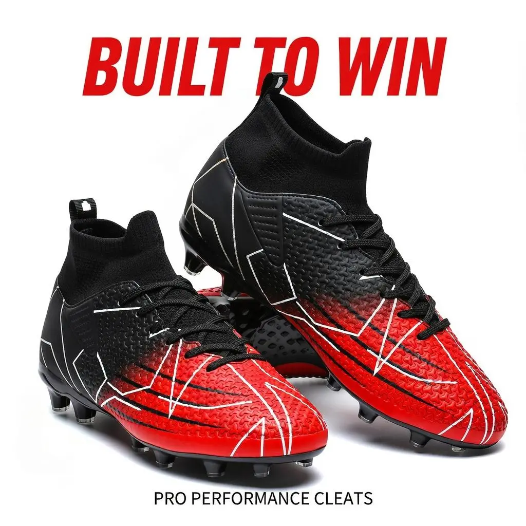 Men’s High-Top Gradient Soccer Shoes - Professional Speed, Non-Slip, Explosive Sprinting Football Cleats